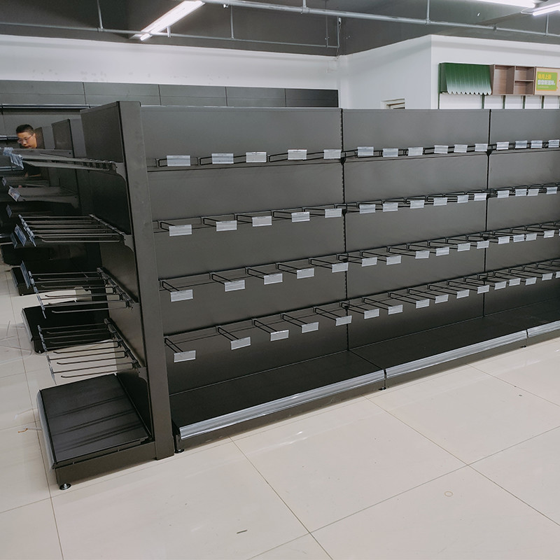 Supermarket Shelves With Metal Construction Grocery Gondola Shelving