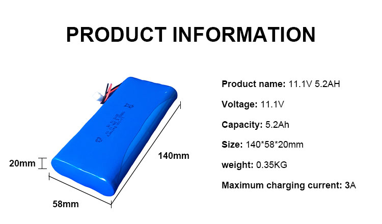 Factory Direct Sale Lighting 18650 11.1v 5.2ah 2200mAh 2600mAh 3000mAh 7.4V 14.8V Li-ion Lithium Battery Pack