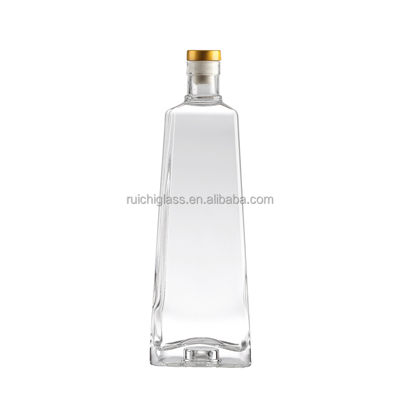 Customized Hot Stamping 200ml 375ml 500ml 750ml Round Glass Liquor Bottle