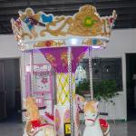 Kids Mini Carousel Horse Rides Backyard Coin Operated Merry Go Round coin