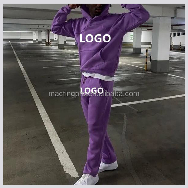 Support Y2K Tracksuit Jogger Set With Puff Printing Flared Sweatpants