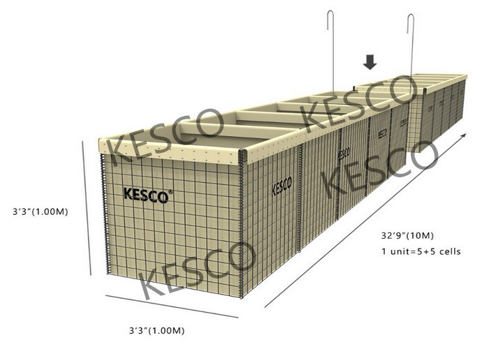 Gabion Military Blast Hesco Baskets Defense Wall Shelter Flood Erosion