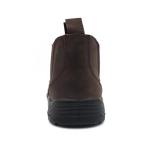 Brown Genuine Leather Chelsea Boots Waterproof Work Safety Boots Without Lace