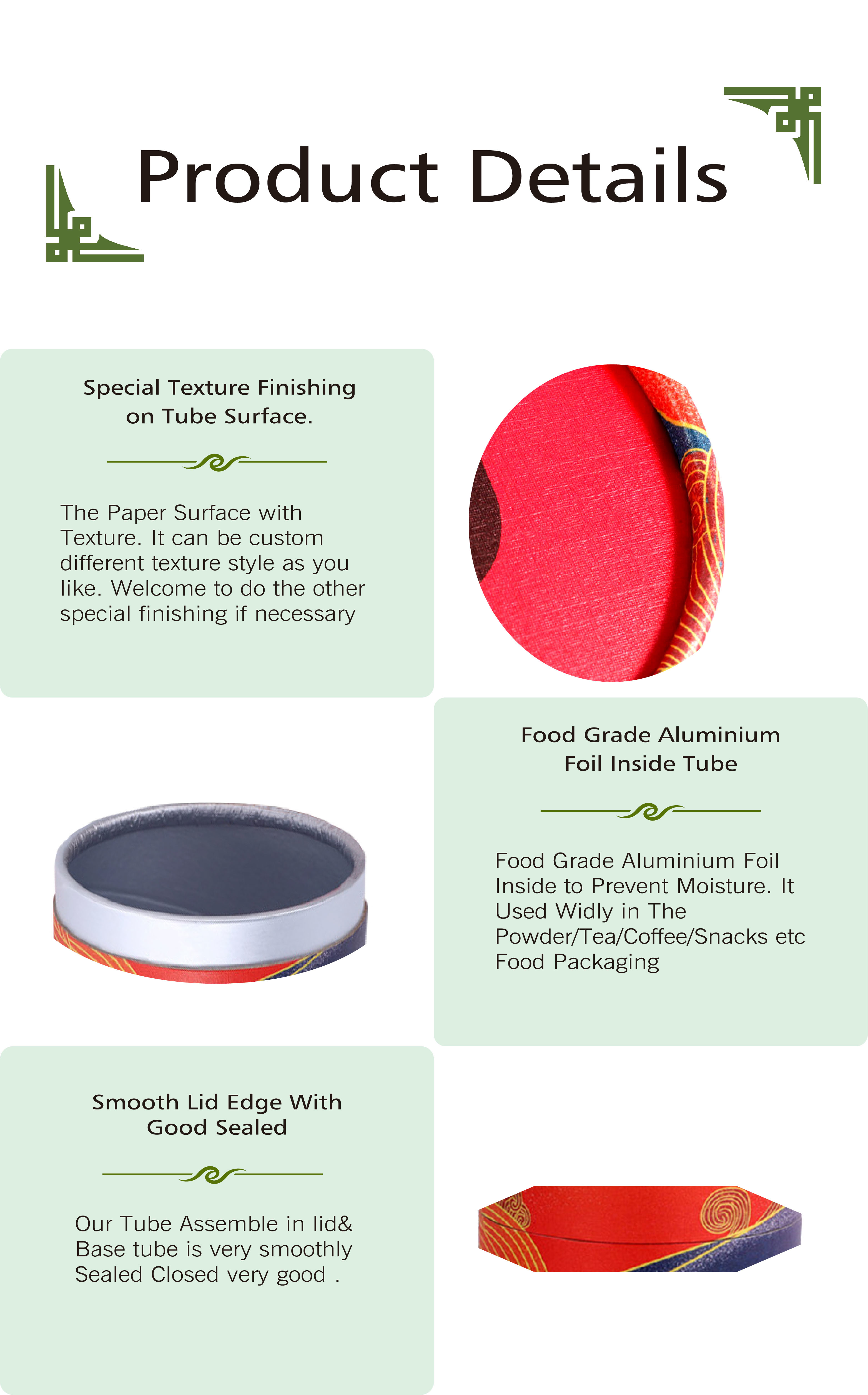 Custom Printed Circle Cardboard Round Box With Moistureproof Aluminum Foil