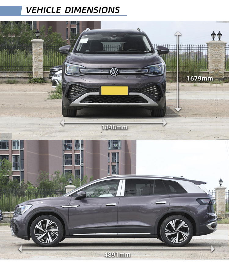 Multi-function Household Rechargeable Car VW ID. 6 PRO 601KM 7-seats EV SUV Luxury from China LED Camera Electric Leather 80 R20