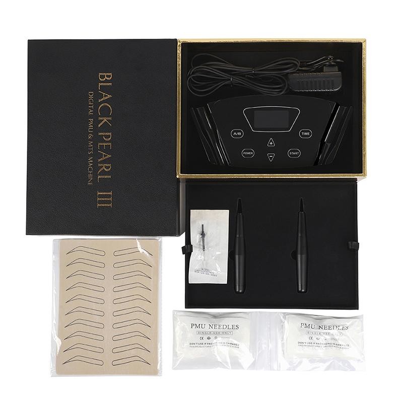 8W 50Hz Permanent Makeup Black Pearl All In One Tattoo Machine Professional Tattoo Set
