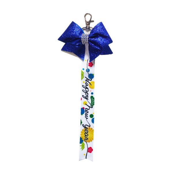 Unique Personalized Gifts Pre-Tied Sublimation Blank Bowknot Keyring With Double Sided Printing Ribbon Lanyard DIY Colored Cute Bow Decoration
