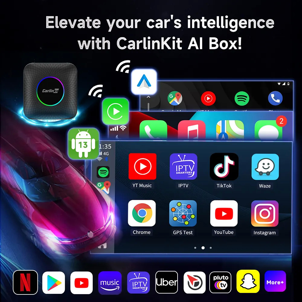 Multi Media Cpc200 Tbox Ambient Usb Adapter 8G 128Gb Up To 512Gb Android 13 SM6625 Wireless Carplay Ai Tv Box Dongle Youtube Netflix