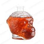 Clear 1000ml Large Size Ape Head Shape Vodka Glass Bottle for Beverage Packaging