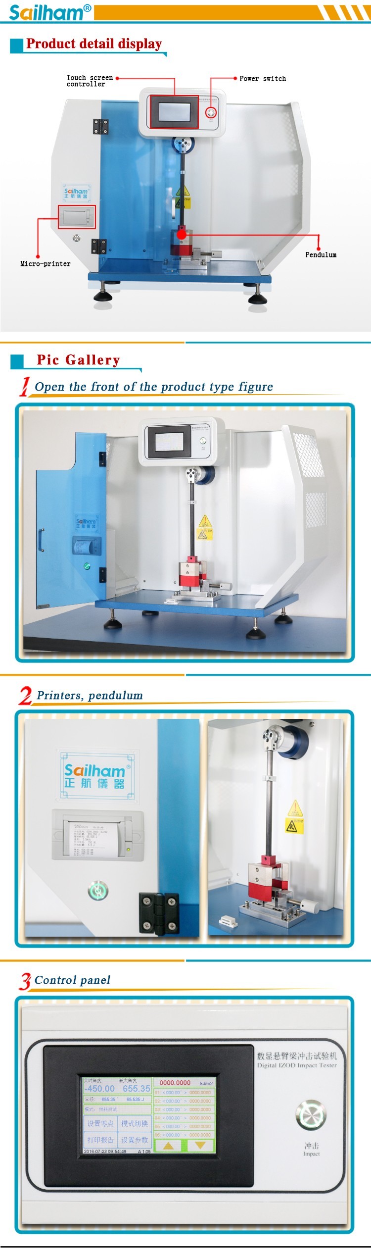 Digital Izod Plastic Testing Machine 25j 50j 80kg With Big Energy Range