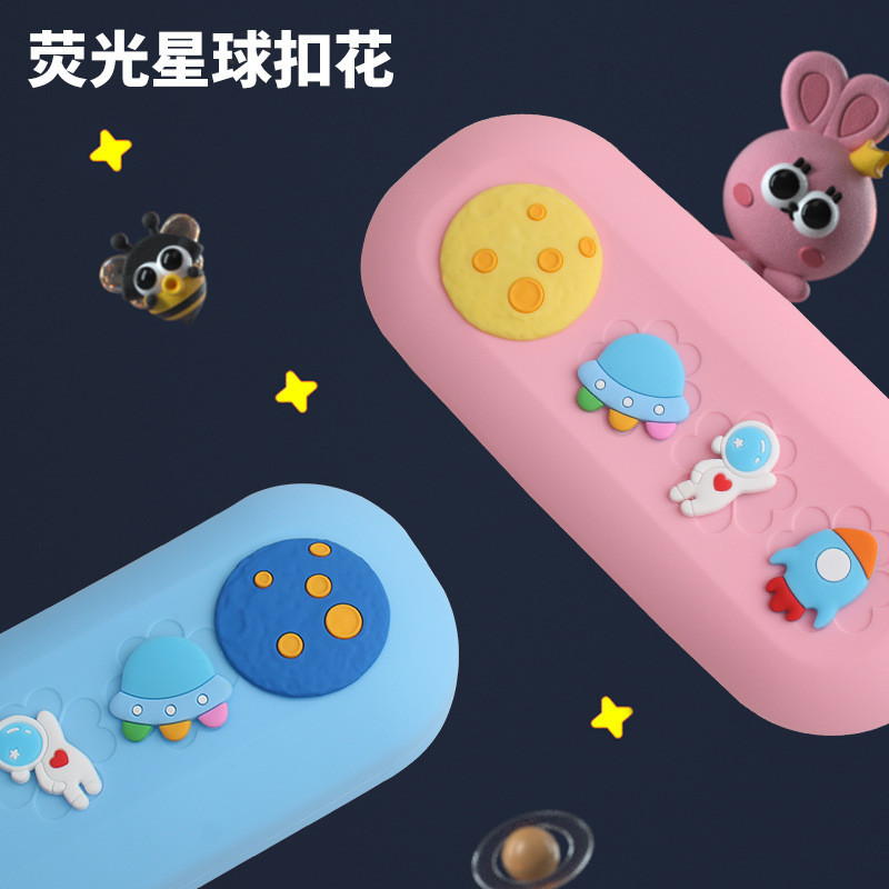 DIY Silicone Pencil Pen Case Big Cute Pencil Pouch For Boys Girls Christmas Gifts School Supplies Kids Gift Pen Holder