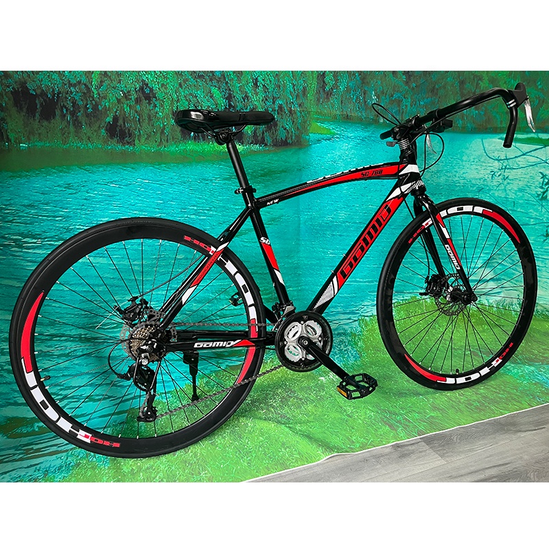 Hydraulic Disc Brake Road Bicycle 700c Road Bike for Adults Man Aluminum Alloy Rim Material and Cavel Crooked Handlebar
