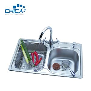 China SUS304 Stainless Steel Kitchen Sink Press Kitchen Sink Double Bowl Kitchen Sink With Faucet wholesale