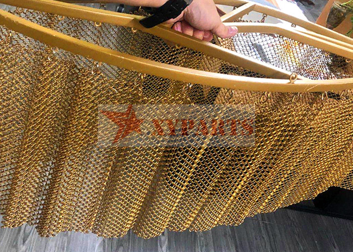 Anodic Oxidation Aluminum Coil Metal Mesh Curtain Interior Exterior Decoration