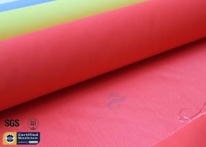 China Fiberglass Fire Blanket Red Acrylic 0.43MM 490G Satin Welding Safety Fabric wholesale