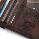 Short Wallet Rfid Genuine Crazy Horse Leather Wallet Leather Credit Card Holder