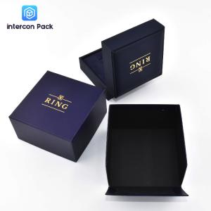 China Intercon Pack Luxury Leather Jewellery Box Hot Stamping Process 4.02x4.02x2.2 Inch wholesale