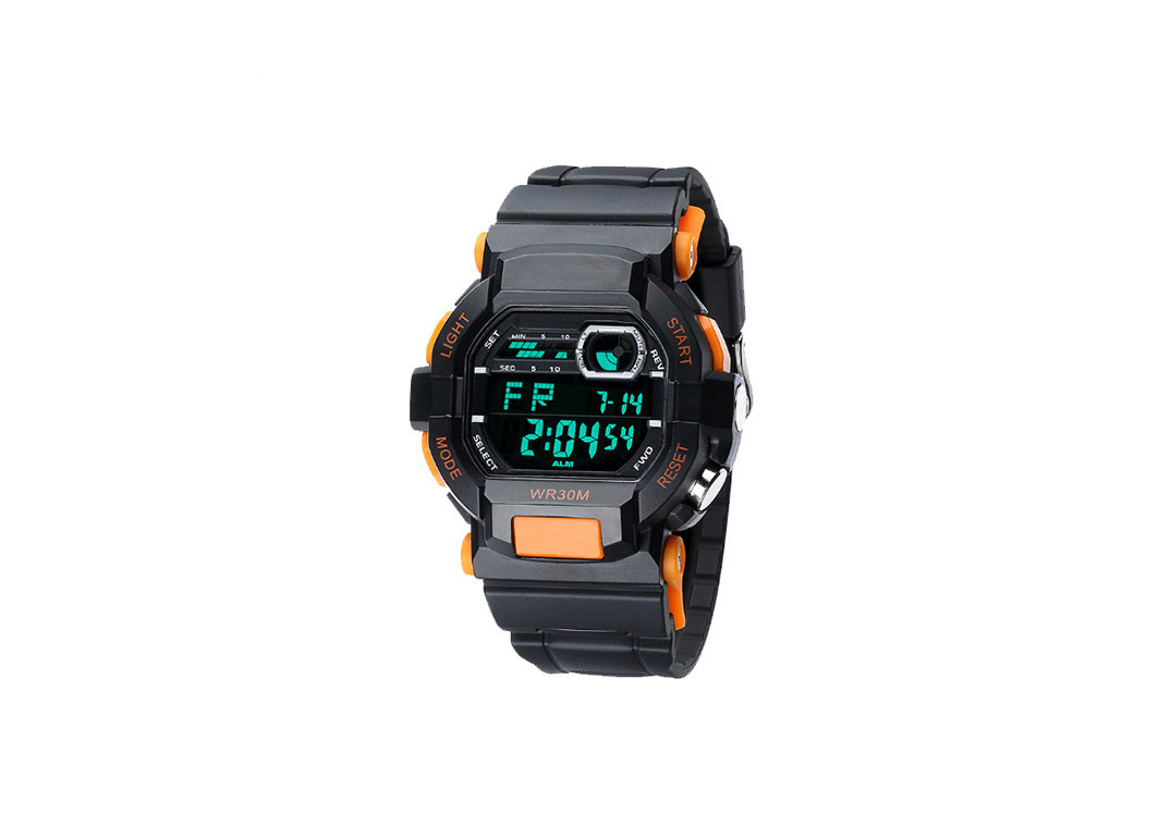 Sports Style Electronic Children'S Digital Watch 30M Water Resistant SS Back Cover