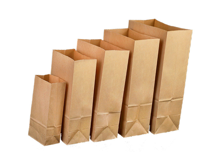 Flat Brown Kraft Heat Seal Bags Customized Size Food Grade Delicate Flexo Print