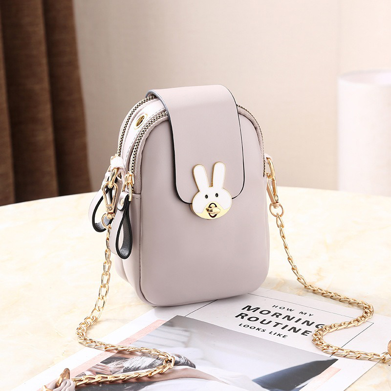 2024 Phone Women Leather Bag Lady Style with Crossbody Design and Pearl Tassel Detail