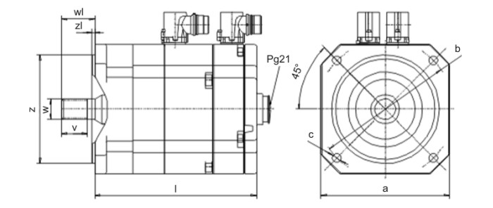 2.2 KW Robot Spare Parts Robot Servo Motor IP65 MG_120_110_25_S0