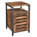 Nightstands with Cabinet, Industrial Bedside Table, Small Side Table, Bedroom