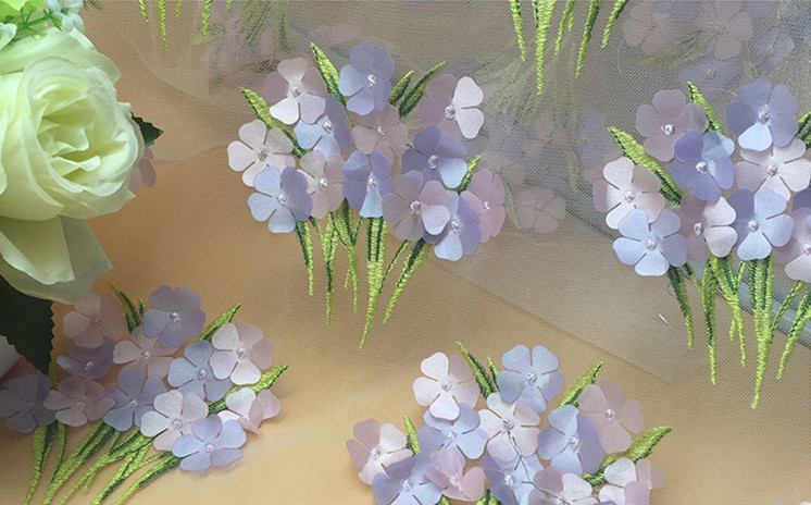 2018 Summer Newest Style Laser Embroidery Fabric 140cm wide for wedding dress