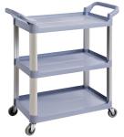 Grey Kitchen PP 250KG 3 Shelf Utility Cart With Wheels