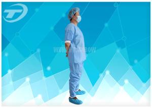 China Disposable Coveralls Waterproof Disposable Gown With Knitted Cuff wholesale