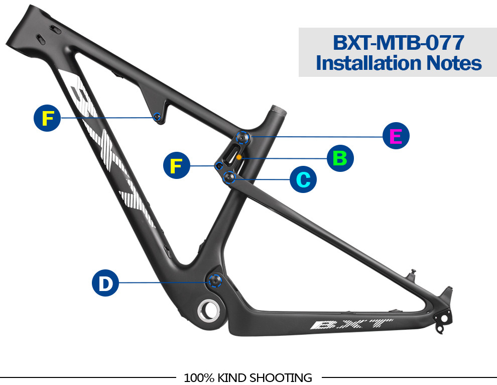 BXT Full Suspension Bike Frame Parts Shockingproof Shox Screws