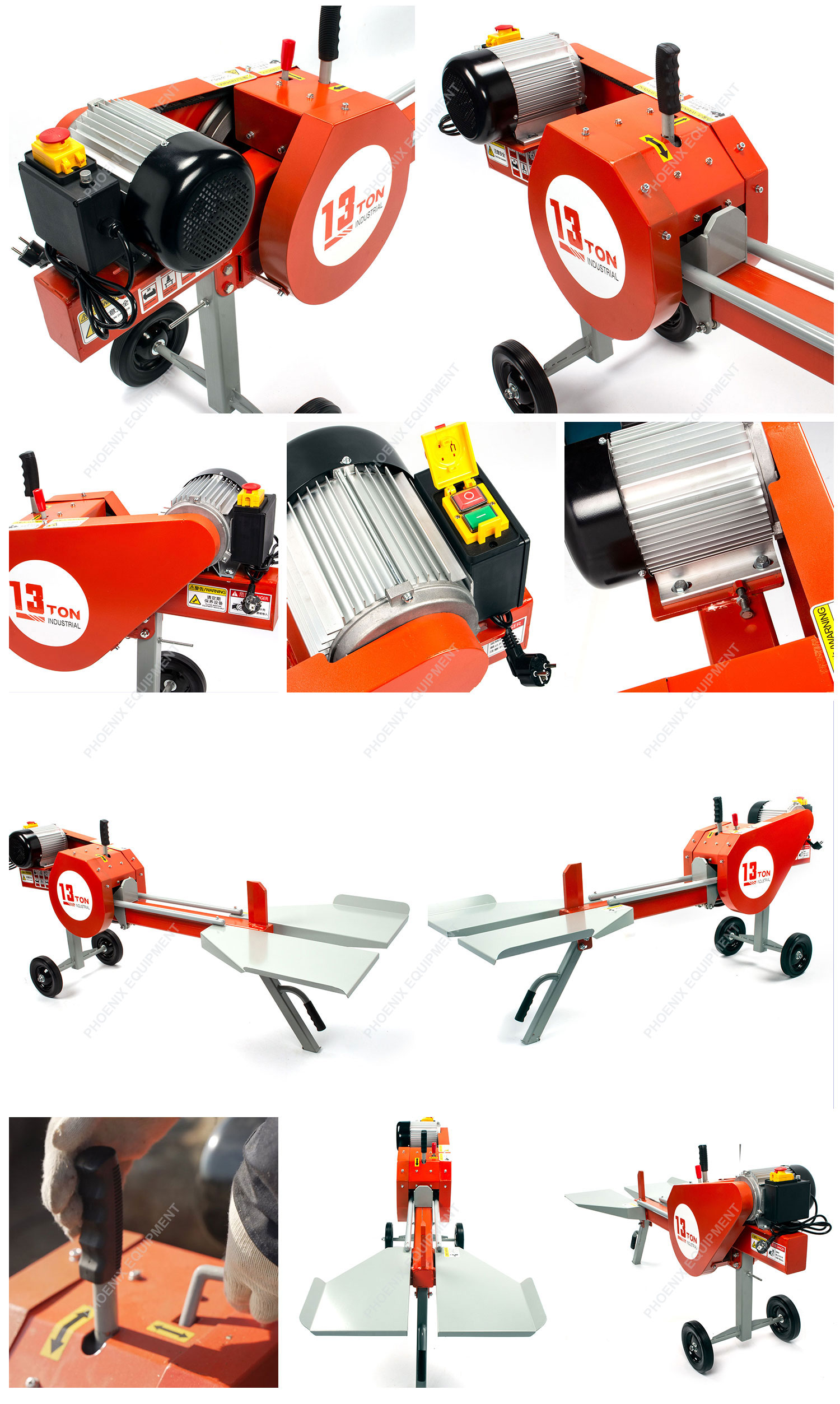 Fast Firewood Splitter 13T Kinetic Log Splitter 1770*760*780mm 550mm Splitting Stroke