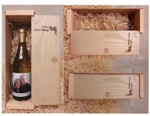 China Custom Sliding Wooden Logo Customized Wine Gift Box for Bottle Wine wholesale