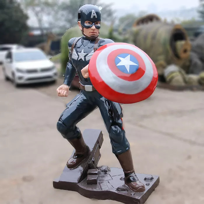Resin Figure Marvel Statue Outdoor Captain America Sculpture