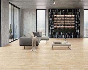 China 1200mm Length Antiskid Wooden Porcelain Tiles Inkjet Printed Beige 150x900mm wholesale