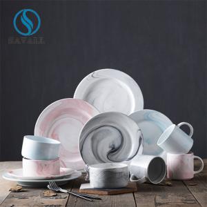 China Banqueting Pink Blue Black Colored Porcelain Dinnerware LFGB Approved wholesale