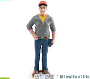 China People at Work Model Toy Builder Figure Pretend Professionals Figurines Career Figures Toys for Boys Girls Kids wholesale