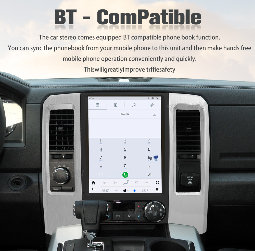 Android 11 Head Unit For Dodge Ram 2008 - 2011 12.1inch Screen