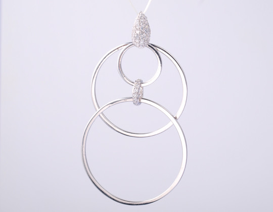 Rhomboid Shape Geometric Collection Pendant Pendant with Zircon Stones 925 Sterling Silver Jewelry Accessory Silver