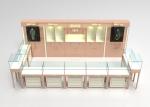Wooden Glass Beige Color Jewellery Shop Display Cabinets , Jewelry Display