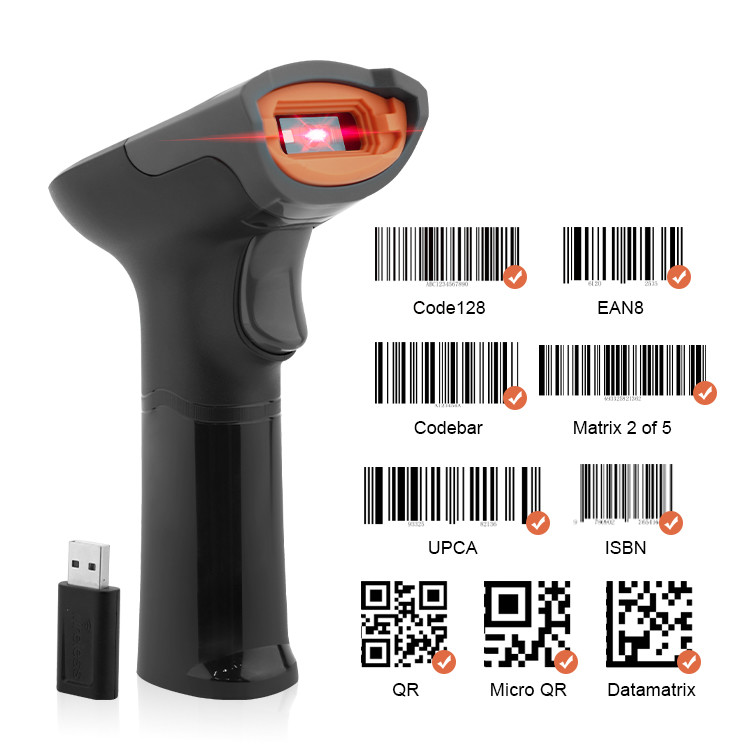 2D 2.4G Wireless Barcode Scanner Bluetooth With Large Capacity Battery