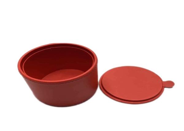 Cylindrical Leather Jewellery Gift Packaging Metal Hinge Closure For Gift