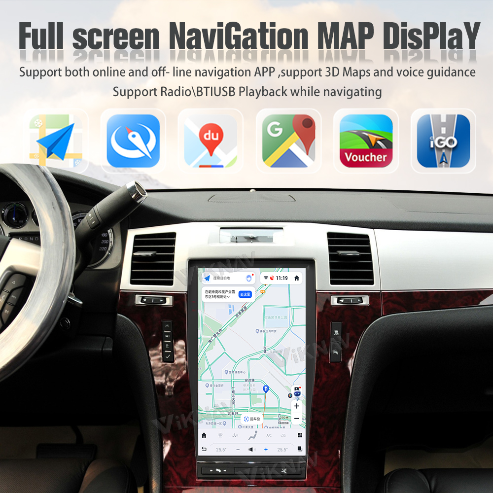 Viknav Car Radio For Cadillac Escalade (2008-2012) 13.6 inch Android Auto Car Radio Upgrade Wireless CarPlay Stereo