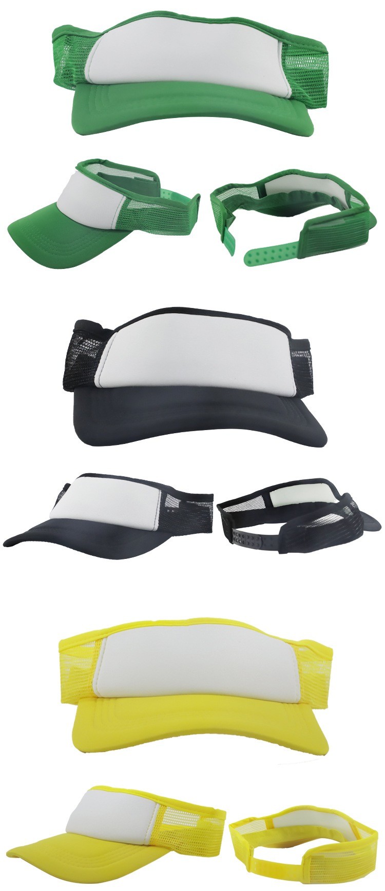 Stylish Sublimation Sun Visor Cap Mesh Cap For Heat Transfer All Colors Available