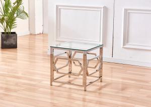 China Beautifully 13kgs 0.056CBM Square Glass Side Table wholesale