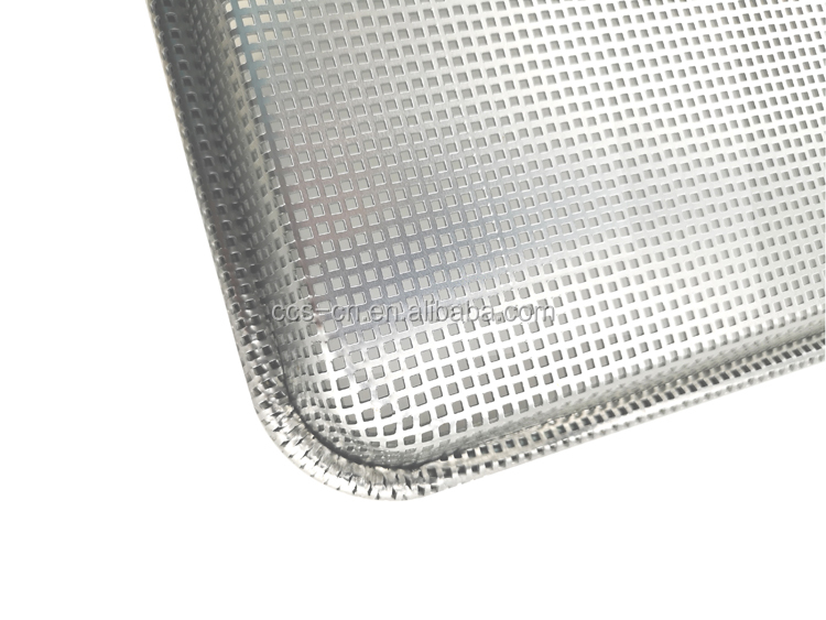 26 x 18 inch 1.2mm perforated metal tray perforated flat baking sheet perforated aluminum sheet wire-in-the-rim sheet tray
