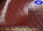 Glossy Red Polyurethane Leather Fabric / Carbon Kevlar Hybrid Fabric 0.63MM