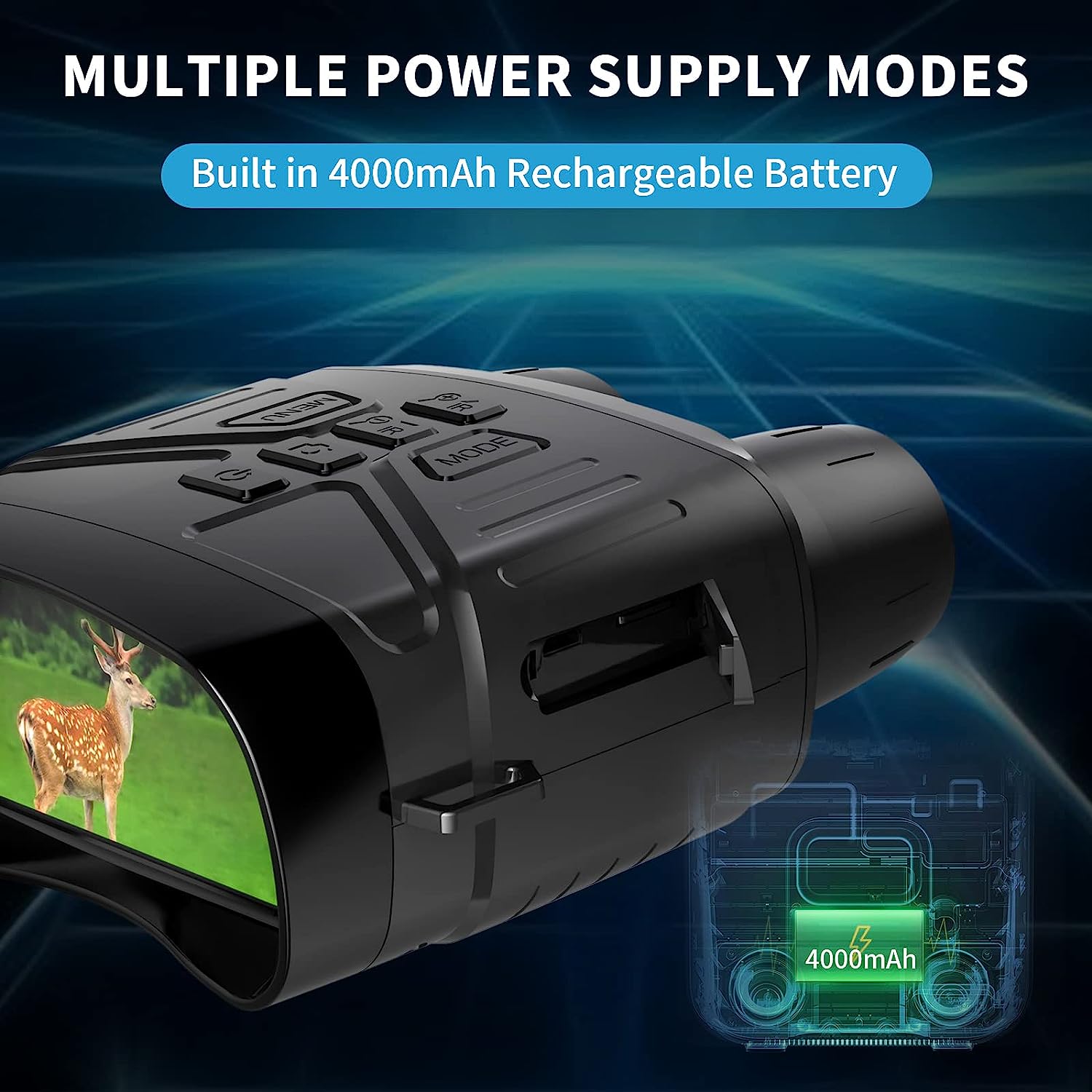 Capture Clear Photos and Videos with 4K Night Vision Binoculars 3'' Large Screen ABS