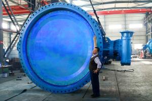 China AWWA DN3000 High Performance Butterfly Valves , High Temperature Butterfly Valves wholesale