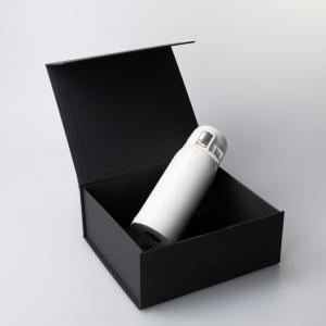 China 157gsm Art Paper Black Gift Box With Lid Foldable Rigid Magnetic Packaging wholesale