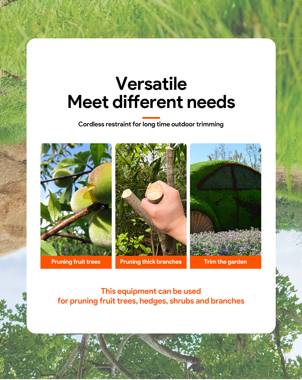 Swansoft 16.8V 2.5CM Battery Cordless Orchard Vineyard Pruner Trimming Scissors Garden Electric Pruning Shears